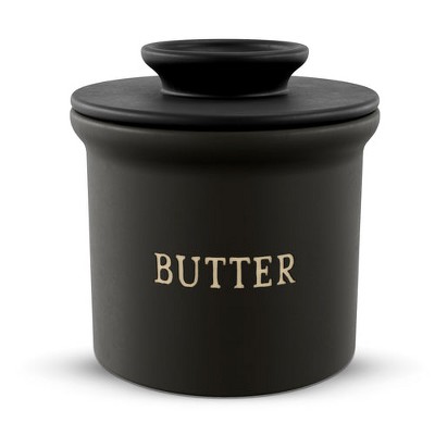 Kook Butter Keeper Dish, Ceramic Crock with Lid, For Soft Butter