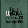 Women's - Instant Message - Libra Indecisive Lightweight French Terry Wide Neck Long Sleeve Graphic Shirt - 2 of 4