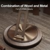 The Misty Moon's Rotatable and Foldable Walnut Wood Gold Desktop Phone Stand - 3 of 4