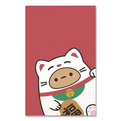 Denik Smoko Tayto Lucky Cat Layflat Notebook - Red/White/Brown - 8" x 5" - 72 Sheets