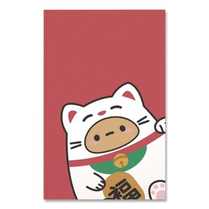 Denik Smoko Tayto Lucky Cat Layflat Notebook - Red/White/Brown - 8" x 5" - 72 Sheets - 1 of 1