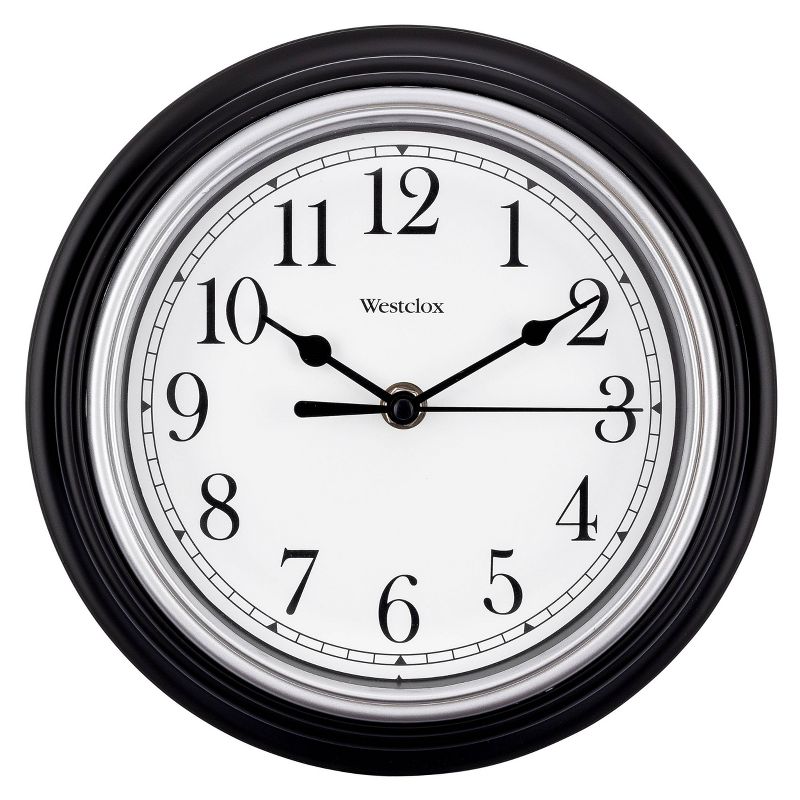 9&#34; Round Simplicity Wall Clock Black - Westclox, 1 of 8
