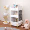 APRILSOUL Kids Bookshelf with Chalkboard Side Drawing Board for Toddlers, Toy and Book Organizer for Playroom or Bedroom White - 3 of 4