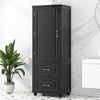 Rbied 23 in. W x 16 in. D x 61 in. H Bathroom Storage Cabinet Linen Cabinet with Adjustable Shelf - 2 of 4