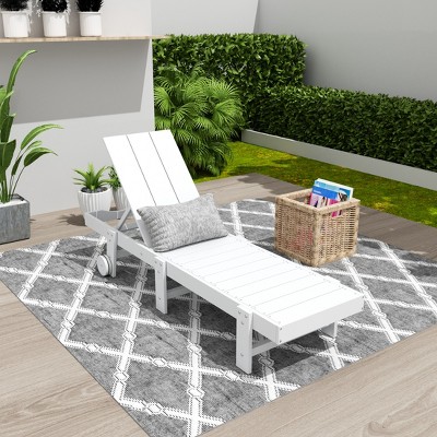 WestinTrends Ashore Modern Poly Reclining Chaise Lounge With Wheels
