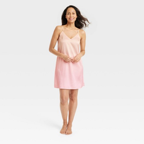 Women's Satin Chemise - Stars Above™ Pink L : Target