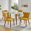 Lidia Mid-century Modern Wingback Dining Chair with Solid Wood Legs Set of 4|ARTFUL LIVING DESIGN - 2 of 4