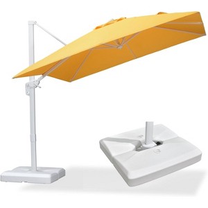 PURPLE LEAF Patio Umbrella White Cantilever Offset Umbrella Square Outdoor Umbrella with 360-degree Rotation for Garden Deck Pool - 1 of 4