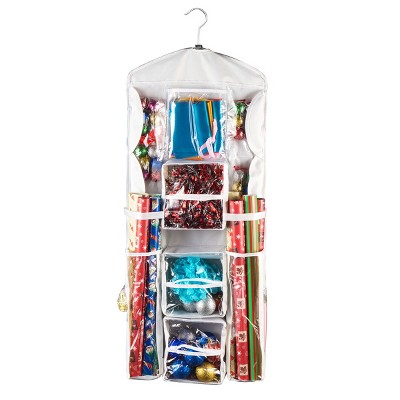 Gift Bag Organizer-20 Storage Tote With 4 Pockets For Wrap, Tissue Paper,  Ribbon, Boxes & Cards-christmas, Birthday By Hastings Home (red) : Target