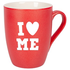 Elanze Designs I Heart Me Crimson Red 10 ounce New Bone China Coffee Cup Mug - 1 of 4