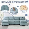 VASIP 106" U-Shaped Modular Cloud Couch Sectional ,4-Seat Chenille Sleeper Sofa with Chaise Lounge, Ottoman for Living Room,Emerald - 4 of 4