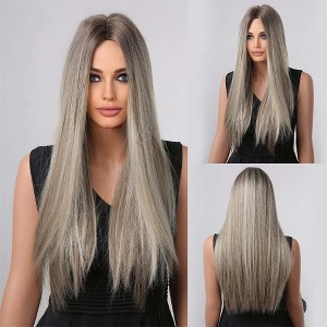 Jessie's Wig 26 Inch Long Silky Straight Wig Synthetic Wig Cooper Brown Mixed Blonde 1 Pc/Pack - 1 of 4