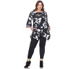 Women's Plus Size Floral Printed Blanche Tunic Top with Pockets - White Mark - 2 of 3