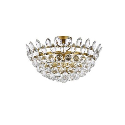 Emilia Brass and Crystal 5-Light Flush Mount