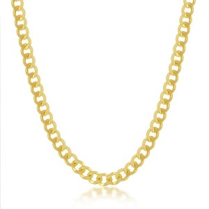 Links of Italy Sterling Silver 4.5mm Cuban Chain - Gold Plated - Available Sizes: 16  , 18  , 20  , 22  , 24  Inches - 1 of 3