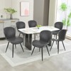 CLIHOME 2 Pieces Armless Dining Chairs, Modern Leather Upholstered Chairs with Comfy Backrest and Sturdy Metal Legs 20" Height - 4 of 4