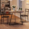 3-Piece Dining Table Set for 2, Round Kitchen Table with 2 Upholstered Chairs, Metal Frame & Faux Marble Top for Small Space, Apartment - 3 of 4