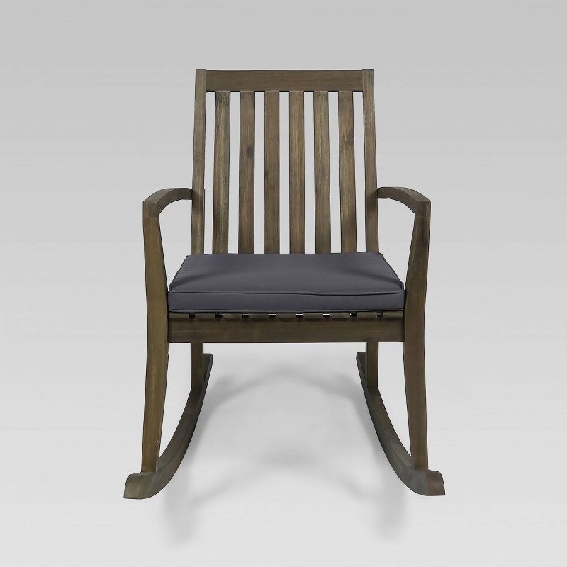 Montrose Acacia Wood Patio Rocking Chair Gray - Christopher Knight Home, 6 of 7