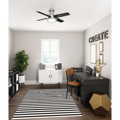 Hunter 44" Brushed Nickel Low Profile Ceiling Fan with LED Light