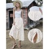 INSPIRE CHIC Women's Flowy Floral Summer Elastic High Waisted Side Slit Casual A-Line Maxi Skirts - 2 of 4
