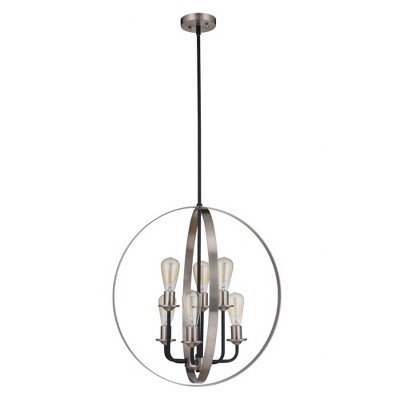 Craftmade Lighting Randolph 6 - Light Chandelier in  Flat Black/Brushed Polished Nickel