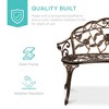 Best Choice Products Outdoor Bench Steel Garden Patio Porch Furniture w/ Floral Accent, Antique Finish - 3 of 4