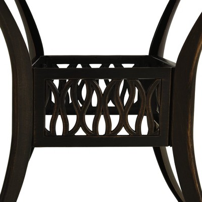Bronze Cast Aluminum Outdoor Patio Table with Umbrella Hole