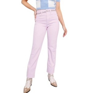 Women's Cut Off Cropped Straight Leg Jeans - JUST BLACK DENIM - 1 of 4