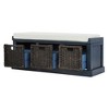 NicBex Modern 43.7" Storage Bench with 3 Rattan Baskets for Entryway and Living Room - 4 of 4