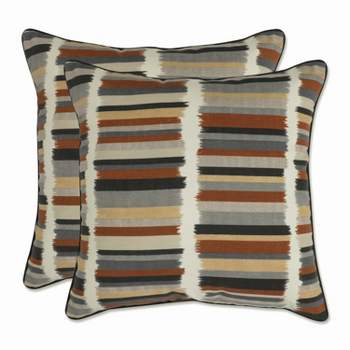 Set of 2 Outdoor/Indoor Rectangular Throw Pillows Solar Stripe - Pillow Perfect