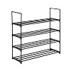 2 sets of 4-tier shoe racks, accommodating 32-35 pairs of shoes.Ideal for bedrooms,entryways, hallways,and closets.Black - 3 of 4