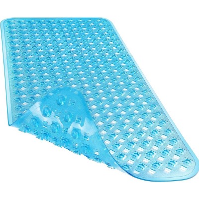 FENCY Long Shower Mat with Drain Holes Suction Cups
