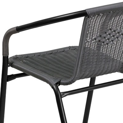 Elegant Gray Rattan Stackable Indoor-Outdoor Dining Chair Set