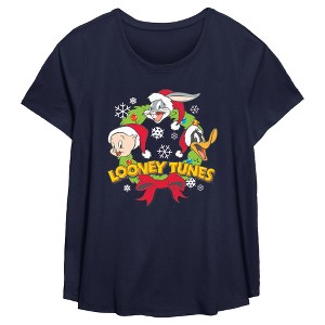 Women's Looney Tunes Looney Friends Wreath T-Shirt - 1 of 3