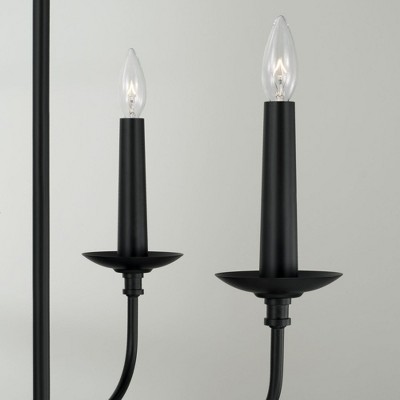 Matte Black Mini 4-Light Candle Chandelier
