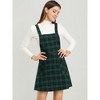 Allegra K Women's Plaid Tartan Button Decor A-Line Pinafore Overall Dress - 2 of 4