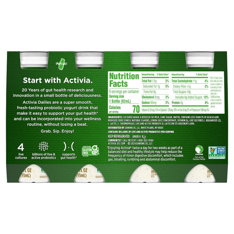 Activia Probiotic Dailies Vanilla Yogurt Drink - 8ct/3.1 fl oz Bottles, 5 of 16