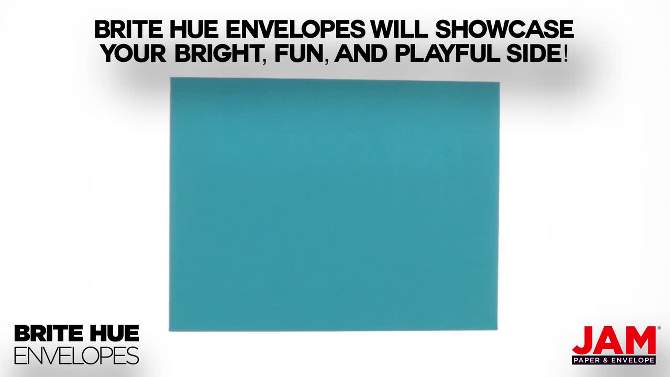 JAM Paper 50pk Brite Hue A2 Envelopes 4.375" x 5.75", 2 of 3, play video