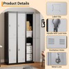 Garvee Metal Storage Locker Cabinet with Doors and Shelves, Lockable, Heavy-Duty Steel, Grey & Black - 4 of 4