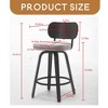 Swivel Bar Stools Set of 2, 26" Upholstered Faux Leather Counter Height Barstools with Walnut Back & Bentwood Legs - Leovsnove - 4 of 4
