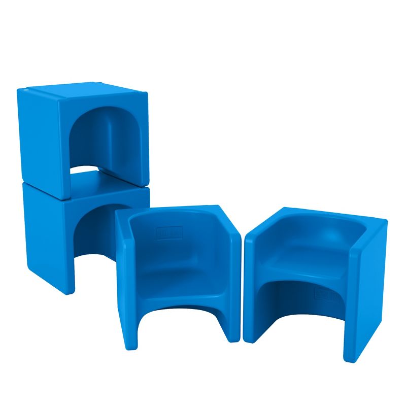 ECR4Kids Tri-Me 3-in-1 Cube Chair, Kids Furniture, Blue, 4-Piece, 1 of 13