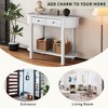 XIYUYEU Elegant Corner-Curved Console Table for Entryway,2 Drawers & 1 Shelf,Foyer Tables for Hallway,Living Room - 4 of 4