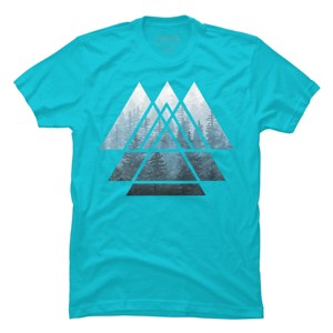 Men's Design By Humans Sacred Geometry Triangles - Misty Forest By Maryedenoa T-Shirt - 1 of 3