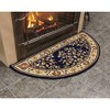 ACHLA Designs 26"x56" Oriental Half Round Woven Hearth Rug Blue: Virgin Wool, Fire Resistant, Indoor Use - 4 of 4