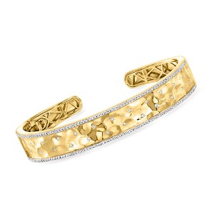 Ross-Simons 0.75 ct. t.w. Scattered-Diamond Cuff Bracelet in 18kt Gold Over Sterling Size 7 - 1 of 2