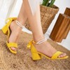 Illy - Yellow Suede Sandals with Pearls | Forever & Always Shoes - 3 of 4