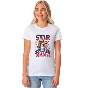 4th of July Women's T-Shirt Star Spangled Mama Patriotic Sparkler - 1 of 4