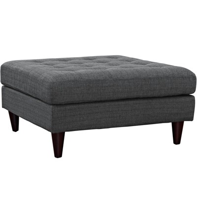 Empress Upholstered Large Ottoman Gray - Modway: No Assembly, Tufted ...