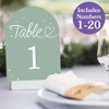 Big Dot of Happiness Wedding Hearts Sage Green Table Numbers Centerpieces, Double-Sided 5 x 7 inches Cards, Table Numbers - 1-20 - 2 of 4