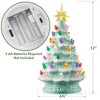 Casafield Hand Painted Ceramic Christmas Tree, 12-Inch Pre-Lit Tree with 100 Multi Color Lights and 2 Star Toppers - 4 of 4